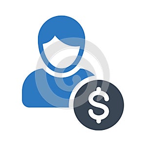 Profile vector glyph color icon