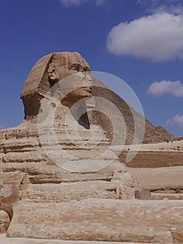 Profile view of the Great Sphinx of Giza