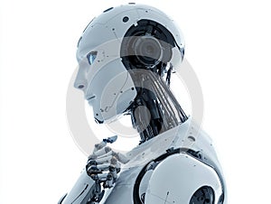 Profile View of a Humanoid Robot, 3D Render, AI, Artificial Intelligence, Robotic Design AI, Robotics