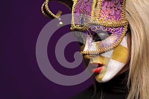 Profile of woman in mask