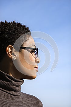 Profile of Young African American Woman