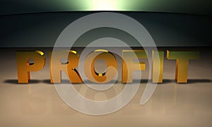 Profit 3D Text in gold