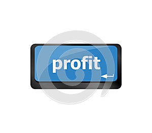 Profit button on keyboard keys - business concept