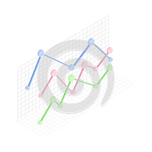 Profit Chart or Graph as Financial Accounting and Summary Isometric Vector Composition