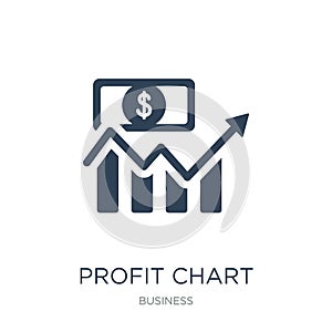 profit chart icon in trendy design style. profit chart icon isolated on white background. profit chart vector icon simple and