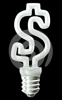 Profit: Dollar ccurrency symbol light bulb isolated