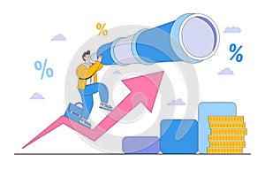 Profit and earnings forecast, future growth or career development vision, business opportunity or investment, and market