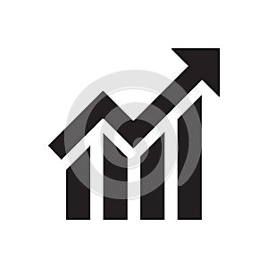 Profit growing icon. Isolated vector icon. Progress bar. Growing graph icon graph sign. Chart increase profit. Growth success