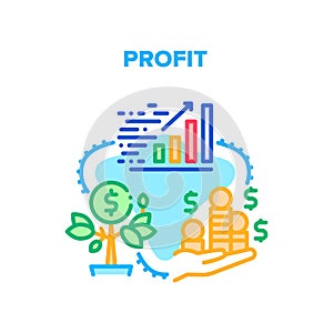 Profit Growing Vector Concept Color Illustration