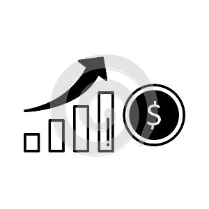 Profit Growth Vector Icon which can easily modify or edit