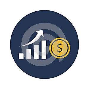 Profit Growth Vector Icon which can easily modify or edit