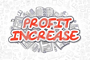 Profit Increase - Cartoon Red Text. Business Concept.