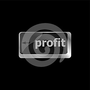 Profit key showing returns for internet businesses. Profit