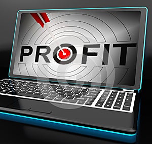 Profit On Laptop Showing Expected Incomes