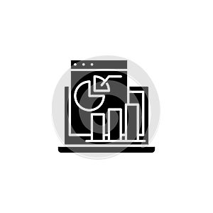 Profit and loss statement black icon concept. Profit and loss statement flat vector symbol, sign, illustration.