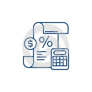 Profit and loss statement line icon concept. Profit and loss statement flat  vector symbol, sign, outline illustration.