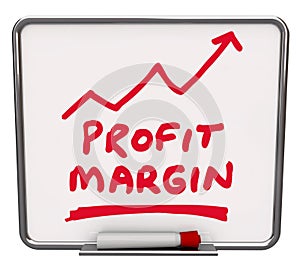 Profit Margin Words Dry Erase Board Arrow