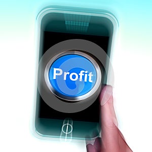 Profit On Mobile Phone Shows Profitable Incomes And Earnings