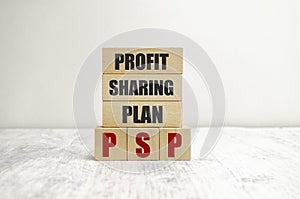 profit sharing plan words on wooden blocks