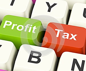 Profit Tax Keys Show Paying Company Taxes