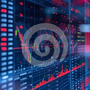 Profit trends Forex and graph chart for analyzing financial business data