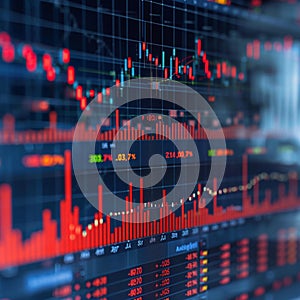 Profit trends Forex and graph chart for analyzing financial business data