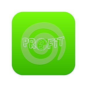 Profit word with a dollar sign icon green vector