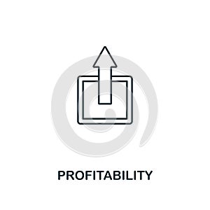 Profitability icon. Thin line design symbol from business ethics icons collection. Pixel perfect profitability icon for web design