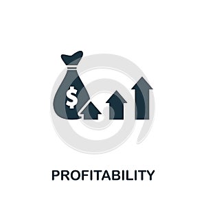 Profitability vector icon symbol. Creative sign from business administration icons collection. Filled flat Profitability icon for