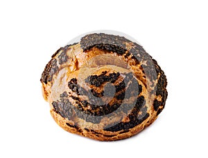 A profiterole, french choux pastry covered chocolate chips