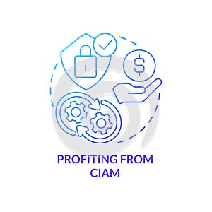 Profiting from CIAM blue gradient concept icon