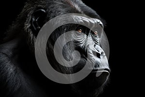 Profound Gorilla Portrait with Soulful Eyes. Generative AI