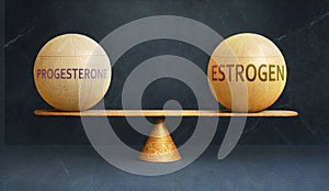 Progesterone and Estrogen in balance - a metaphor showing the importance of two aspects of life staying in equilibrium to create a