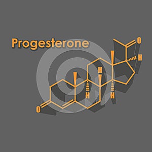 Progesterone molecule structure. photo
