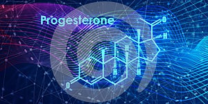 Progesterone molecule structure. photo