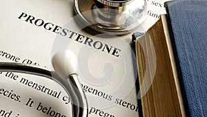 Progesterone written on a page. photo