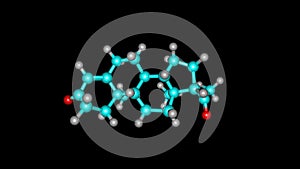 Progestogen molecule rotating video on black