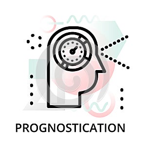 Prognostication concept icon on abstract background