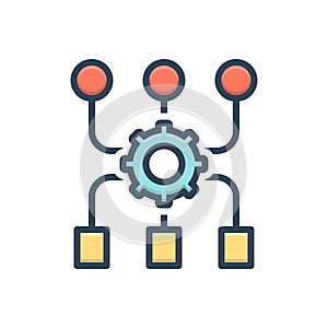Color illustration icon for Program-Algorithm, access and application