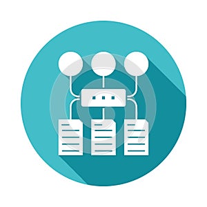 program algorithm icon in Flat long shadow style