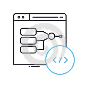 program algorithm line icon, outline symbol, vector illustration, concept sign
