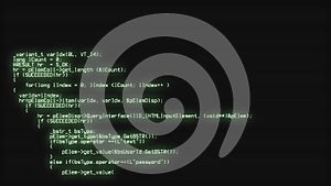 Program code on a computer screen. Technology, coding, programming, software development and hacking concept