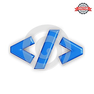 Program code development icon. Web coding or website programming concept