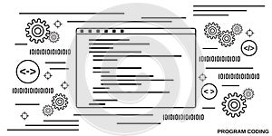 Program coding, application development, algorithm optimization vector concept