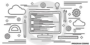 Program coding, application development vector concept