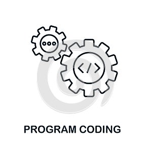 Program Coding line icon. Thin design style from programmer icon collection. Simple program coding icon for infographics