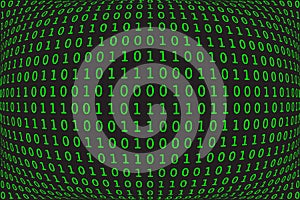 Program datum background. Green programming binary coding with fisheye effect. vector illustration photo