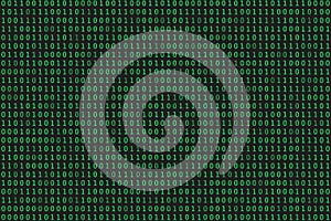Program datum background. Green programming binary coding
