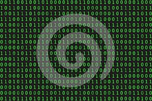 Program datum background. Green programming binary coding. Matrix