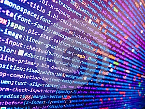Program development concept. Programming code abstract software technology background of software developer and Computer script.
